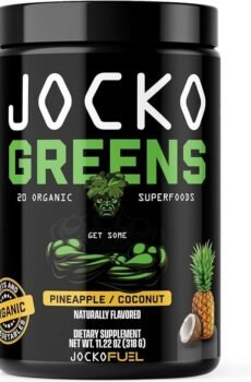Jocko Fuel Daily Greens Powder – Organic Superfood Blend with Spirulina, Chlorella, Probiotics & Digestive Enzymes – 30 Servings, Coconut/Pineapple
